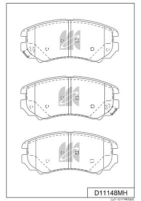 Колодки тормозные дисковые (с антискрипной пластиной)  HYUNDAI ELANTRA III (XD)  D11148MH MK KASHIYAMA