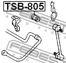 Втулка стабилизатора задняя TOYOTA HARRIER 03- TSB-805 TSB-805 FEBEST