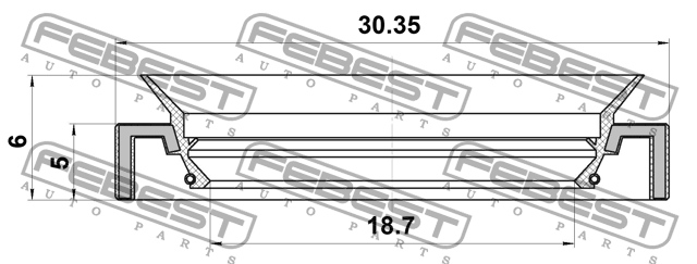 Сальник BMW 5 (E39) рейки рулевой FEBEST 95GAY-20300506X FEBEST