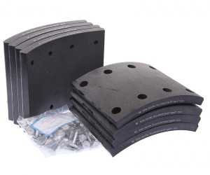 Накладка тормозной колодки МАЗ сверленая расточен. комплект 8шт. с заклепками ME 350-33-003 MEGA POWER