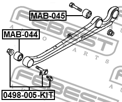 Сайлентблок задн продольн рычага MITSUBISHI PAJEROSPORT CHALLENGER 96-06  MAB-04 MAB-044 FEBEST