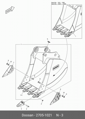 2705-1021 Палец стопорный (без кольца 2114-1849) 27051021 DOOSAN