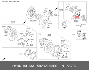 сальник поршня заднего!\ Hyundai, Kia 582321H300 HYUNDAI