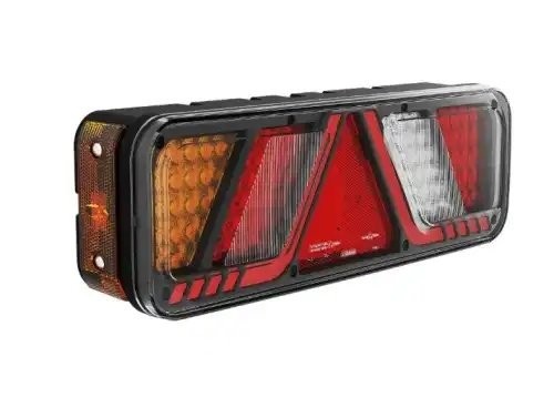 фонарь задний! LED 24В, с отр. треугольником, лев., 6-функц., с провод. 2.5м\ FT700066LLED FRISTOM