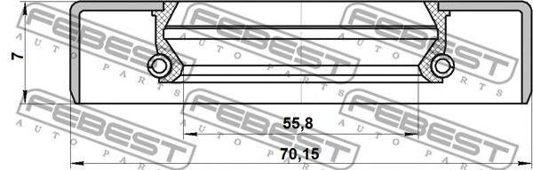 Сальник привода TOYOTA LAND CRUISER 100 1998-2007 (57X70X7) 95GDS-57700707X 95GDS-57700707X FEBEST