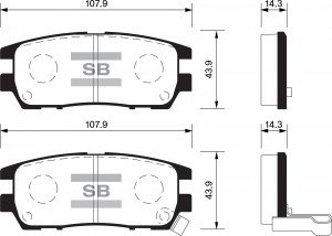 Колодки тормозные MITSUBISHI PAJERO I/PAJERO II 3.0/3.5/2.5TD/L400 9403 задние S SP1538 SANGSIN
