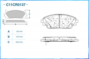 Тормозные колодки передние Low Metallic C11CR0137 C11CR0137 CWORKS