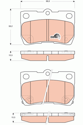 Колодки задние LEXUS GS300-460 (_S19_), IS II (_E2_) GDB3399 GDB3399 TRW