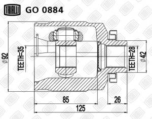ШРУС внутренний GO 0884 TRIALLI