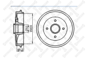барабан тормозной!\ Peugeot 106/206 all 96>, Lifan 60251905SX STELLOX