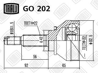 ШРУС наружный ЗАЗ Sens/Chance/ЗАЗ 1102 Таврия 1.3 GO202 GO 202 TRIALLI