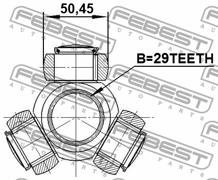 трипоид!29X50.45\ Ford Transit TT9 07-14 2116-TTG FEBEST