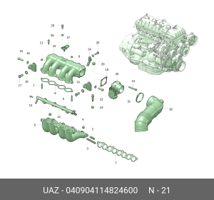 винт крепления дросселя!\ ЗМЗ 409 040904114824600 UAZ UAZ