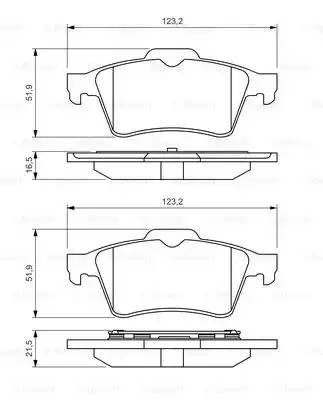 Колодки тормозные OPEL Vectra C4 (02-) NISSAN Primera P12 RENAULT Laguna, Espace 0 986 494 032 BOSCH