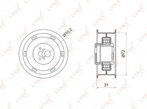 Ролик натяжной / ГРМ подходит для AUDI 80 1.9D 91-94, VW Golf I-III 1.5D-1.9D 97 PB-1004 LYNXAUTO