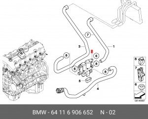 клапан отопителя!\ BMW E60/E65/E53 all 64 11 6 906 652 BMW