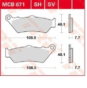 Колодки дисковые MCB671SV MCB671SV TRW LUCAS