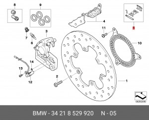 К-т деталей крепления торм.накладки 34118535158 34218529920 34 21 8 529 920 BMW