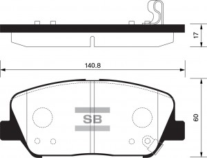 Колодки тормозные HYUNDAI I30 12-/GENESIS 08-/ KIA OPTIMA 11- пер. SP1403 SP1403 SANGSIN