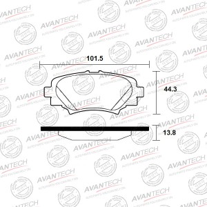 Колодки тормозные дисковые Avantech задние  (противоскрипная пластина в компл.) AV4404 AVANTECH