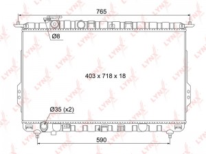 радиатор охлаждения паяный! MT\ Hyundai Sonata 2.0/2.4/2.5 16V 98-01 RB1067 LYNXAUTO