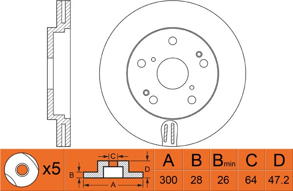 Диск тормозной ACURA TL Type-S 3.2L 96-07 RN1413 RN1413 NIBK