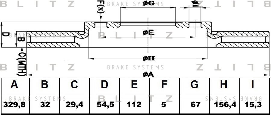Диск тормозной передний вентилируемый MERCEDES W164/W251 05- BS0392 BS0392 BLITZ