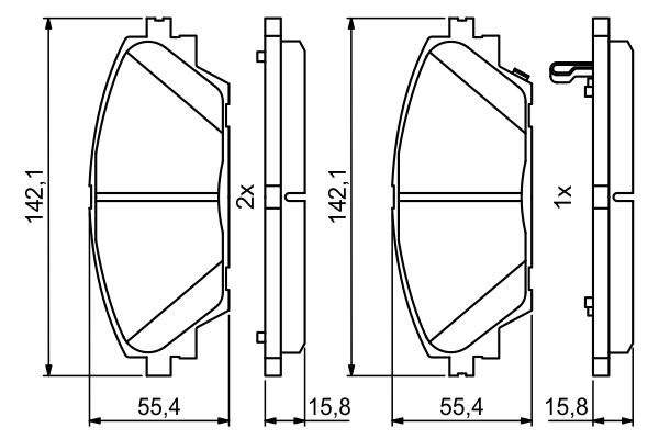 Колодки тормозные дисковые перед 0986494804 BOSCH