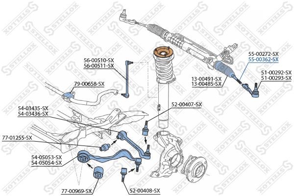 тяга рулевая!\ BMW E87/E90/E91 1.6-2.0/1.8D/2.0D 04> 55-00362-SX STELLOX
