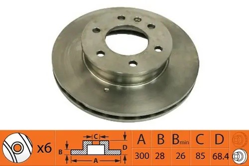 Диск тормозной передний MERCEDES SPRINTER 06-/VW CRAFTER 06- BR31127T BR31127T SB NAGAMOCHI