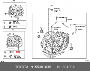 болт крепления глушителя!\ Toyota 91553-81035 TOYOTA