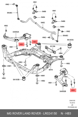 Болт LAND ROVER Freelander рычага подвески передней OE LR024150 LAND ROVER