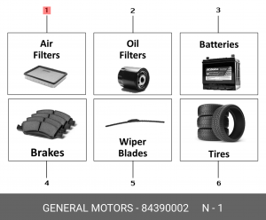 Фильтр воздушный  84390002 84390002 GENERAL MOTORS