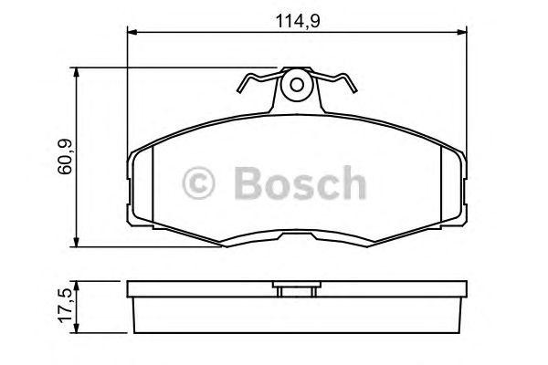 Колодки тормозные SKODA Felicia (94-01) передние (4шт.) BOSCH 0 986 468 613 BOSCH