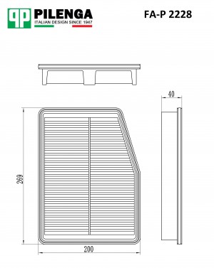 Фильтр воздушный HYUNDAI SONATA, KIA OPTIMA 2.0 10-15 FA-P2228 FAP2228 PILENGA