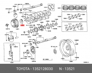 ШЕСТЕРНЯ/SPROCKET,CRANKSHAFT 13521-28030 13521-28030 TOYOTA