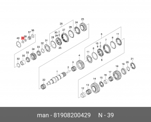 Стопорное кольцо 81908200429 MAN
