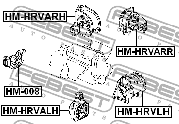 Опора двигателя левая HONDA HR-V AT 99-05 HM-HRVLH HM-HRVLH FEBEST