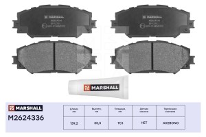 Торм. колодки дисковые передн. Toyota Auris I 06-  Corolla X E150 XI E180 06-  R M2624336 MARSHALL