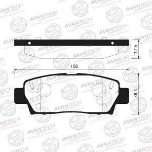 Колодки тормозные дисковые Avantech задние (противоскрипная пластина в компл.) AV810 AVANTECH