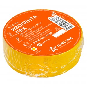 изолента пвх, желтая, 15 ммx10 м !\ AIT-P-06 AIRLINE