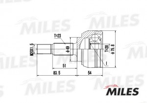 ШРУС наружный RENAULT CLIO 1.2 04- (с ABS) (GSP 850112) GA20386 GA20386 MILES