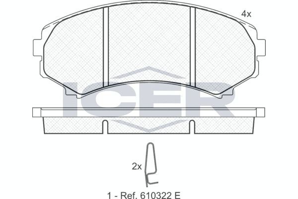 181374 колодки дисковые передние!\ Mazda MPV 2.6i/3.0/2.5TD 92-99, Mitsubishi Pa 181374 ICER