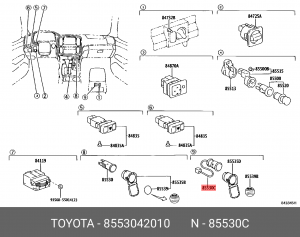 гнездо прикуривателя!\ Toyota 85530-42010 TOYOTA