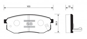 Колодки тормозные MITSUBISHI Galant (92-04),Pajero Pinin (99-) задние (4шт.) SAN SP1054R SANGSIN