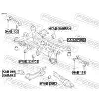 САЙЛЕНТБЛОК ЗАДНЕГО ПРОДОЛЬНОГО РЫЧАГА ЛЕВЫЙ KAB-041 KAB041 FEBEST