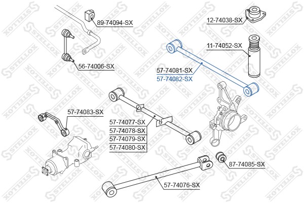 рычаг задней подвески задний!\ Nissan X-trail T30 all 02> 57-74082-SX STELLOX