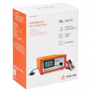 Зарядное устройство 0-10А 12В, амперметр, ручная регулировка зарядного тока, имп ACH-AM-18 AIRLINE