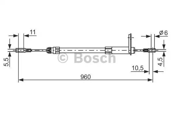 трос ручника зад. л.\MB W202 1.8-2.8/2.5D 94-00 1 987 477 219 BOSCH
