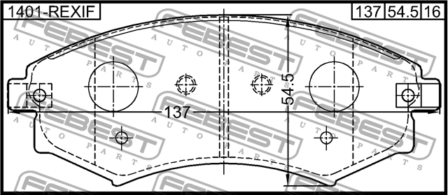 Колодки передние SSANG YONG REXTON II 2006-2012 1401-REXIF 1401-REXIF FEBEST